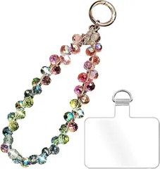 grooblue スマホストラップ 手首 キラキラ輝くビーズストラップ ハンドストラップ 携帯 かわいい おしゃれ カメラ USBメモリ 鍵 マスコット キーなどにも適応 (カラフル)