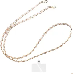 grooblue スマホストラップ ショルダー 首掛け 肩掛け 斜め掛け ネックレスのようなチェーンが可愛い スマホショルダー ネックストラップ 落下防止 (オフホワイト)