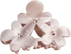 grooblue ヘアクリップ バンスクリップ 髪留め 小さめ 花柄 hair clip ハーフアップ ヘアアクセサリー かみどめ おしゃれ 大人 可愛い (ライトパープル)