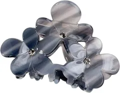 grooblue ヘアクリップ バンスクリップ 髪留め 小さめ 花柄 hair clip ハーフアップ ヘアアクセサリー かみどめ おしゃれ 大人 可愛い (スモーキーグレー)