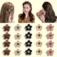 【数量限定】可愛い 可愛い へあくりっぷ 大人 小さいサイズ ヘアピン クリップ hair クリップ クリップ 髪留め 小 かみどめ clip バンスクリップ 小さめ ヘア 花 ヘアアクセサリー(ドリル金5色) 20個セット ミニ ヘアクリップ ALLMIRA