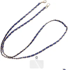 grooblue スマホストラップ ショルダー 首掛け 肩掛け 斜め掛け ネックレスのようなチェーンが可愛い スマホショルダー ネックストラップ 落下防止 (ロイヤルブルー)