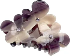 grooblue ヘアクリップ バンスクリップ 髪留め 小さめ 花柄 hair clip ハーフアップ ヘアアクセサリー かみどめ おしゃれ 大人 可愛い (ラベンダーパープル)