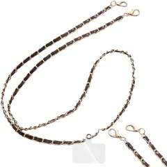 grooblue スマホストラップ ショルダー 首掛け 肩掛け 斜め掛け ネックレスのようなチェーンが可愛い スマホショルダー ネックストラップ 落下防止 (ブラック)