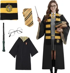 [トレンディモール] ハリーポッター 大人用 グリフィンドール (ローブ 眼鏡 ネクタイ マフラー) 5点フルセット M-L サイズ コスチューム 男女共用 衣装セット ハロウィン USJ ユニバ 男性 女性 大人 2025 AL394