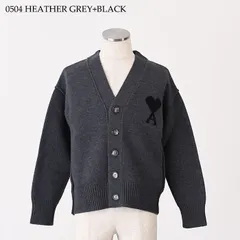 AMI ALEXANDRE MATTIUSSI AMI DE COEUR アミパリス カーディガン Ami De Coeur メリノウールフェルトニット カーディガン UKC367 018 メンズ ユニセックス グレー ブラック ウール