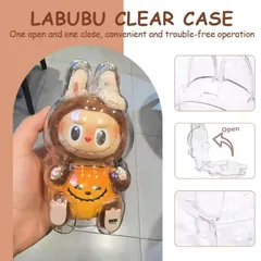 ラブブ対応　社外ケース　マスコットケース 透明 保護カバー おもちゃ 人形カバー 収納 ボックス かわいい ぬいぐるみ ディスプレイ テーマパーク キーホルダー 汚れ防止 人気 マスコット うさぎ 箱