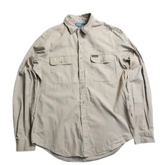 90s Polo by Ralph Lauren ダブルポケット ワークシャツ ベージュ 長袖 コットンシャツ ラルフローレン 古着　ミリタリー