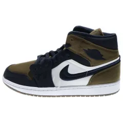 NIKE (ナイキ) WMNS AIR JORDAN 1 MID SE OLIVE TOE ウィメンズ エアジョーダン 1 オリーブトゥ ミッドカットスニーカー ブラック/ホワイト/オリーブ US11.5/28.5cm DV0427-301