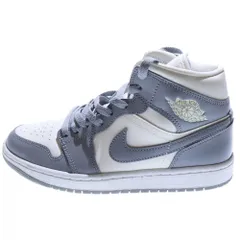 NIKE (ナイキ) WMNS AIR JORDAN 1 MID ウィメンズ エアジョーダン 1 ハイカットスニーカー グレー/ホワイト US8/25cm BQ6472-115
