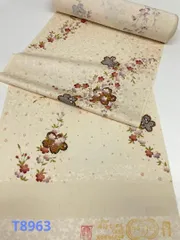 小紋 金彩 紋意匠 桜尽くし 正絹 反物 T8963