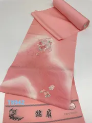 付け下げ 刺繍 紋意匠 八掛付 正絹 反物 T8942