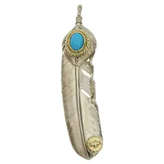 tady & king　上金ターコイズフェザー　特大 tady&king 上金フェザー tady & king 上金ターコイズフェザー