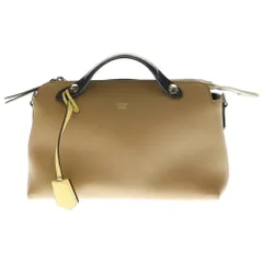 FENDI (フェンディ) バイザウェイ ミディアム 2WAYバッグ ハンドバッグ ショルダーバッグ ベージュ×ネイビー×イエロー レザー シルバー金具 8BL124
