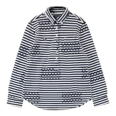 サイズ：1 PEARLY GATES パーリーゲイツ  長袖ポロシャツ ボタンダウン ボーダー柄 星柄 ネイビー系 [240101547030] ゴルフウェア レディース ストスト