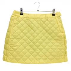 アディダス 中綿スカート イエロー キルティング バックロゴ インナーパンツ付  レディース M/M ゴルフウェア adidas