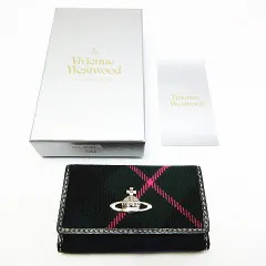 未使用保管品 Vivienne Westwood ヴィヴィアン 6連キーケース タータンチェック 7204 キャンバス×レザー キーホルダー マルチカラー 箱付き レディース E350LF