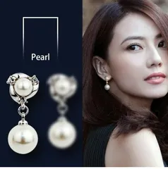 シルバー イヤリング 揺れるパールが可愛い ダブルパール アレルギー対応 パーティー結婚式豪華上品レディースアクセサリーイベント優雅華やかプレゼント