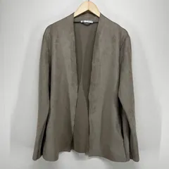 ザラ ZARA スエードタイプ カーディガン(ベージュ/Ｌ)