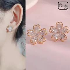 桜 ピアス さくら ハート型 キュービックジルコニア ゴールド K14 春 レディース アクセサリー お花見 和装 浴衣 着物 お出かけ デート パーティー 二次会 結婚式 母の日 誕生日  新生活 プレゼント ギフト 上品 可愛い 華奢 送料無料 即購入OK