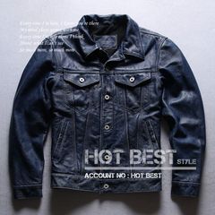 18万□レアGabriel カウハイド インディゴ 最上級ナッパ革 Gジャン