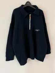 新品 ネイビー KARA ハーフジップ ニット