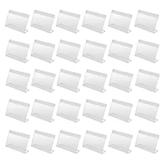 【迅速発送】OKUSU-JP アクリルスタンド 30枚入 ポップスタンド L型 サインスタンド 名刺サイズ L型カード立て ネームカード 卓上立て POPスタンド 値札 pop 広告 メニュー展示 9*6cm