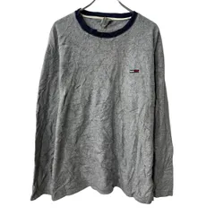 TOMMY JEANS ロゴスウェット トレーナー XL グレー トミージーンズ ワンポイントロゴ プルオーバー カットソー トップス 秋物 a710-6608