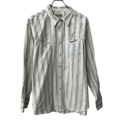Wrangler 長袖 ストライプシャツ L～ ホワイト ラングラー スナップボダン 胸ポケット トップス 春物 a710-6638のサムネイル