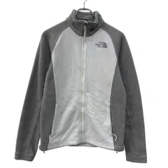 THE NORTHFACE フリースジャケット S グレー ホワイト ザノースフェイス ジップアップ 刺繍ロゴ ワンポイント フリース 秋物 a710-6650