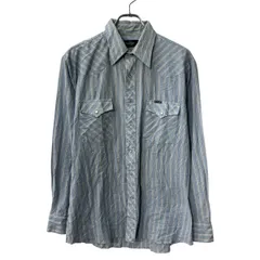 Wrangler 長袖 ウエスタンシャツ L ライトブルー マルチカラー ラングラー ストライプ スナップボダン 胸ポケット トップス 春物 a710-6672のサムネイル