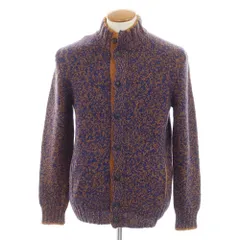【新品】グランサッソ GRAN SASSO ウール スタンドカラー カーディガン ネイビーxブラウン【サイズ50】【メンズ】のサムネイル