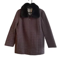 Z1578 BURBERRY LONDON バーバリーバーバリー ロンドン キルティングジャケット ノバチェック 大きいサイズ 15BR 3XL ブラウン系