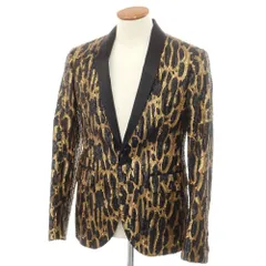 【新品アウトレット】ディースクエアード DSQUARED2 総スパンコール タキシードジャケット ブラックxゴールド【サイズ46】【メンズ】