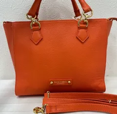 3729　良品　BLUE LABEL CRESTBRIDGE ブルーレーベルクレストブリッジ ハンドバッグ　2way　ショルダーバッグ オレンジ系　レザー　レディース