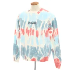 【新品】ディースクエアード DSQUARED2 コットン クルーネック スウェット ホワイトxライトブルー【サイズM】【メンズ】