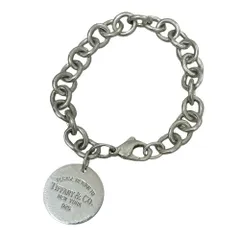 ♪ Tiffany & Co. リターン トゥ テイファニー ラウンドタグ ブレスレット 925 アクセサリー チェーン シルバー