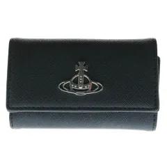 Vivienne Westwood (ヴィヴィアンウエストウッド) DERBY VEGAN KEY CASE ダービー ヴィーガンレザー オーブモチーフ 4連 キーケース ブラック/シルバー 51020001-32068