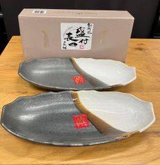 値下げ！未使用！鳥取民藝　中井窯　深鉢　染め分け大皿　24cm 飾り皿　牛ノ戸焼 鳥取民藝 中井窯 深鉢 染め分け大皿 24cm 飾り皿 牛ノ戸焼