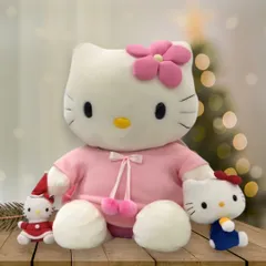 ハローキティーぬいぐるみ　エンジェルレトロ　ピンク　3Lと青い衣装のSサイズとサンタ衣装のマスコットサイズの中古品