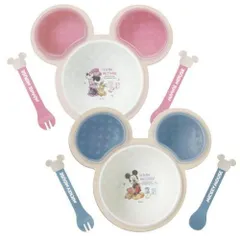 新品未開封 新品未使用 日本製 片手で持てる離乳食パレット ミッキーマウス ミニーマウス 錦化成 ベビー食器 お食事 食器セット （送料無料 北海道、沖縄、離島は配送不可）