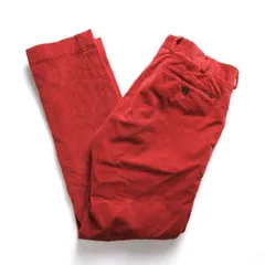 10's ポロラルフローレン ノータック コーデュロイパンツ 赤 (28) スリムフィット ストレッチ カラーコーデュロイパンツ POLO アメリカ古着 USED  ビンテージ ヴィンテージ