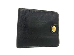■美品■ dunhill ダンヒル オックスフォード レザー 二つ折り 財布 ウォレット メンズ ブラック系 DK7113