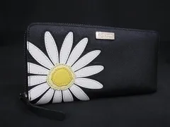 ■美品■ kate spade ケイトスペード WLRU2784 レザー デイジー 花柄 ラウンドファスナー 長財布 ウォレット 札入れ 小銭入れ  DK7576