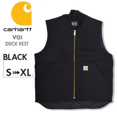 Carhartt カーハート V01 ベスト メンズ ダック ワークベスト 裏地 中綿 キルティング BLACK ブラック 各サイズあり【新品・正規品】
