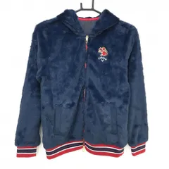 【超美品】キャロウェイ ボアパーカー ネイビー×レッド ロゴ刺しゅう リス レディース M ゴルフウェア Callaway
