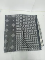 Chloe 大判 スカーフ メタリック 正方形 幾何学模様 モノグラム シルバー 黒 130cm×130cm クロエ