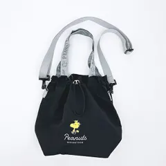 スヌーピー ウッドストック 巾着ショルダーバッグ ブラック SNOOPY