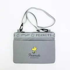 スヌーピー ウッドストック 2ルームショルダーバッグ グレー SNOOPY