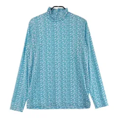 サイズ：6 JACK BUNNY ジャックバニー  ハイネック 長袖 インナー Tシャツ 総柄 ブルー系 [240101344587]# ゴルフウェア メンズ ストスト